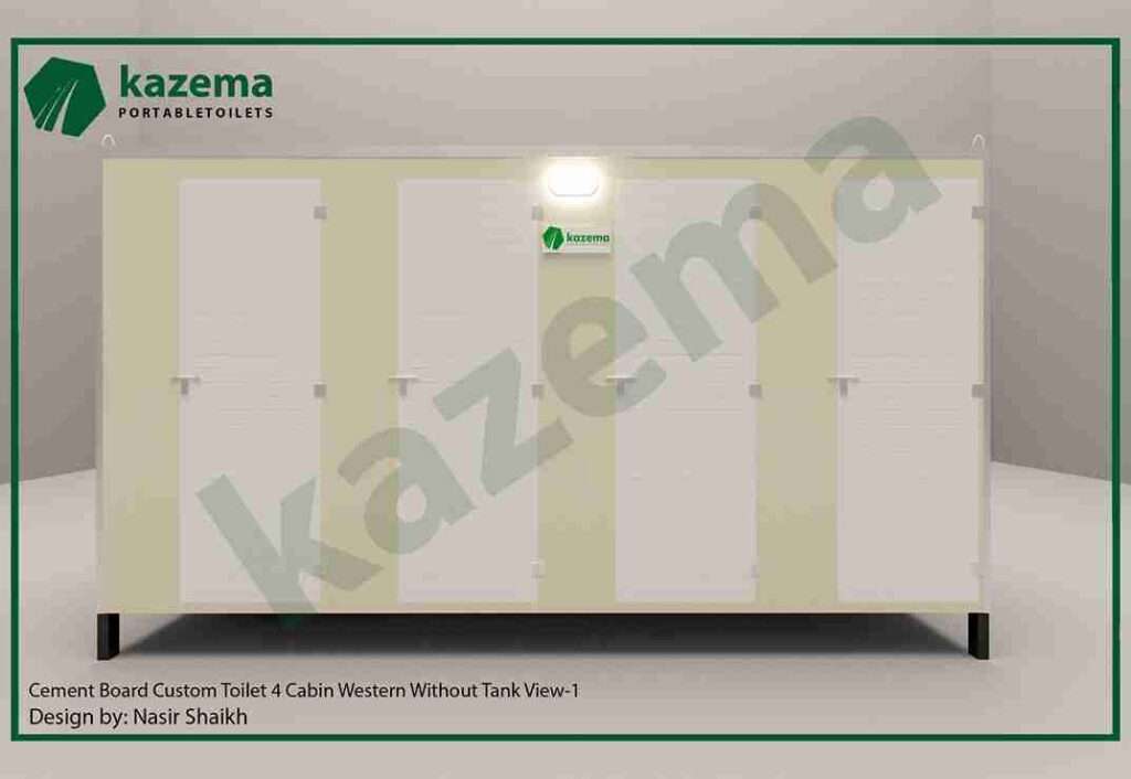 Four Cabin Cement Board – Western Style – Without Tank Portable Toilet
