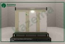 Three Cabin Sandwich Pabel with Three Door Western Both Tank Portable Toilet