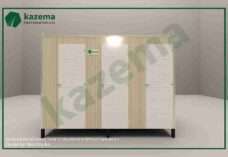 Three Cabin Sandwich Pabel with Three Door Western Without Tank Portable Toilet