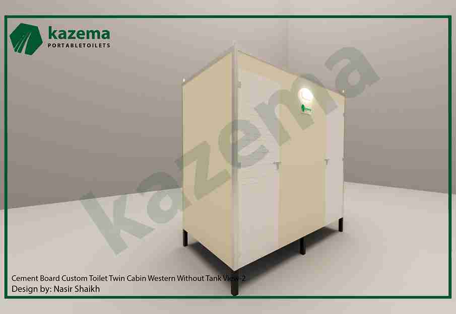 Twin Cabin Cement Board Western Without Tank Portable Toilet