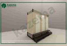 Three Cabin Sandwich Pabel with Three Door Western Both Tank Portable Toilet