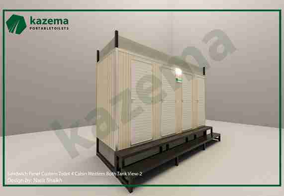 Four Cabin Sandwich Panel – Western Style – Both Tank Portable Toilet
