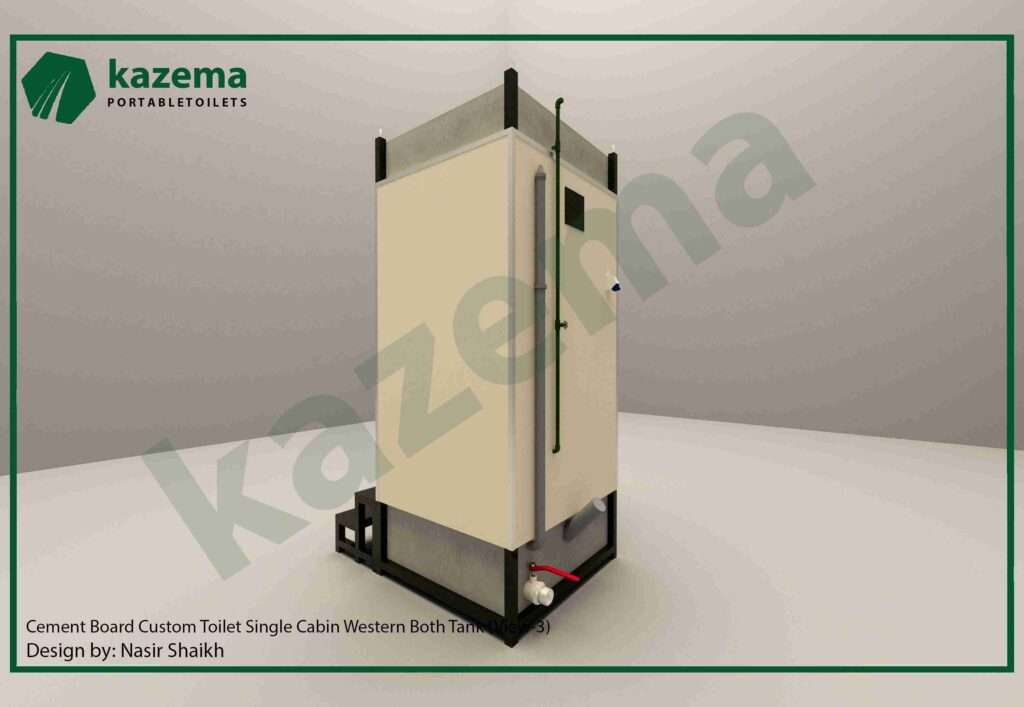 Single Cabin Cement Board Western Both Tank Portable Toilet