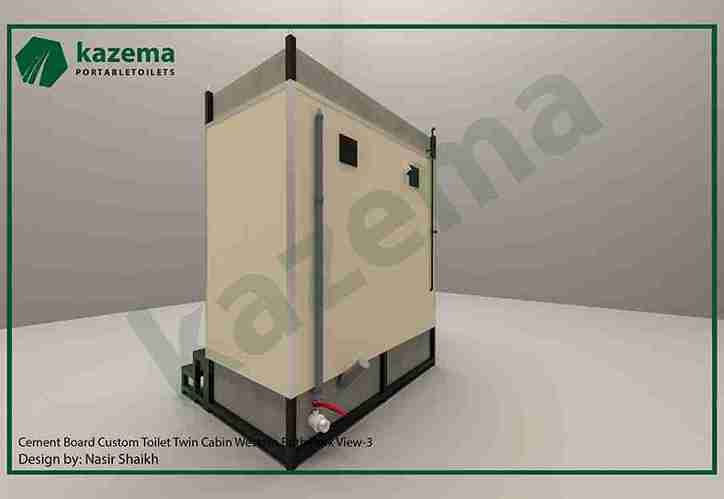 Twin Cabin Cement Board Western Both Tank Portable Toilet