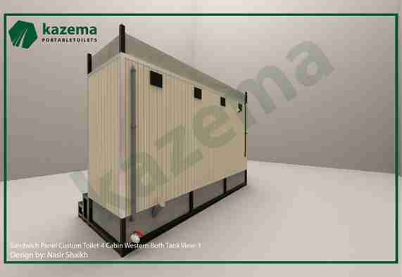 Four Cabin Sandwich Panel – Western Style – Both Tank Portable Toilet