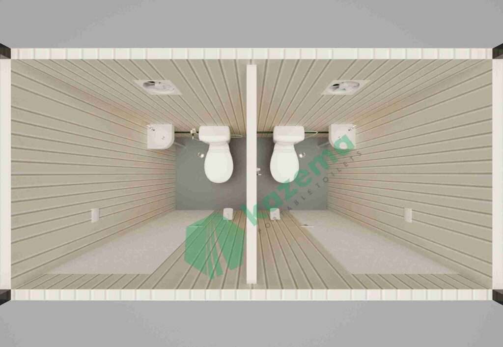 Twin Cabin Sandwich Panel Western Both Tank Portable Toilet