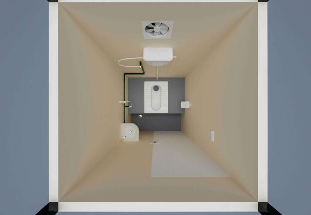 Single Cabin Cement Board Arabic Without Tank Portable Toilet