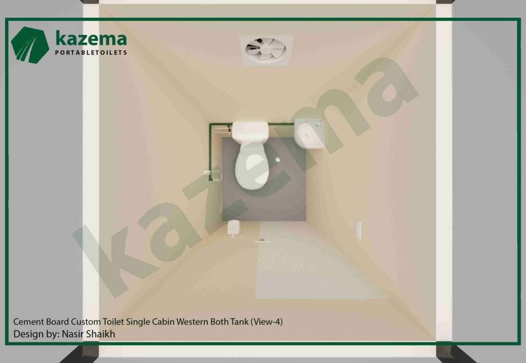 Single Cabin Cement Board Western Both Tank Portable Toilet