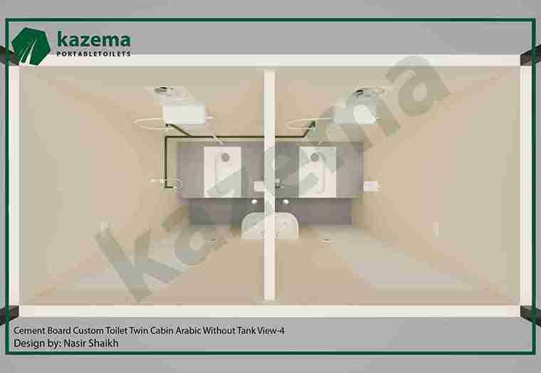 Twin Cabin Cement Board Arabic Without Tank Portable Toilet