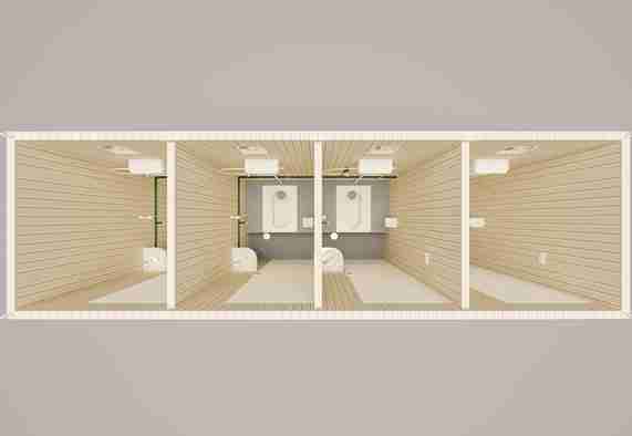 Four Cabin Sandwich Panel – Arabic Style – Both Tank Portable Toilet