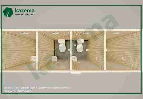 Four Cabin Sandwich Panel – Western Style – Both Tank Portable Toilet