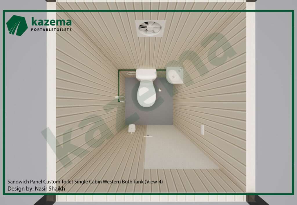 Single Cabin Sandwich Panel Both Tank Portable Toilet