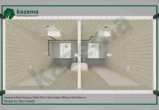 Twin Cabin Sandwich Panel Arabic Without Tank Portable Toilet