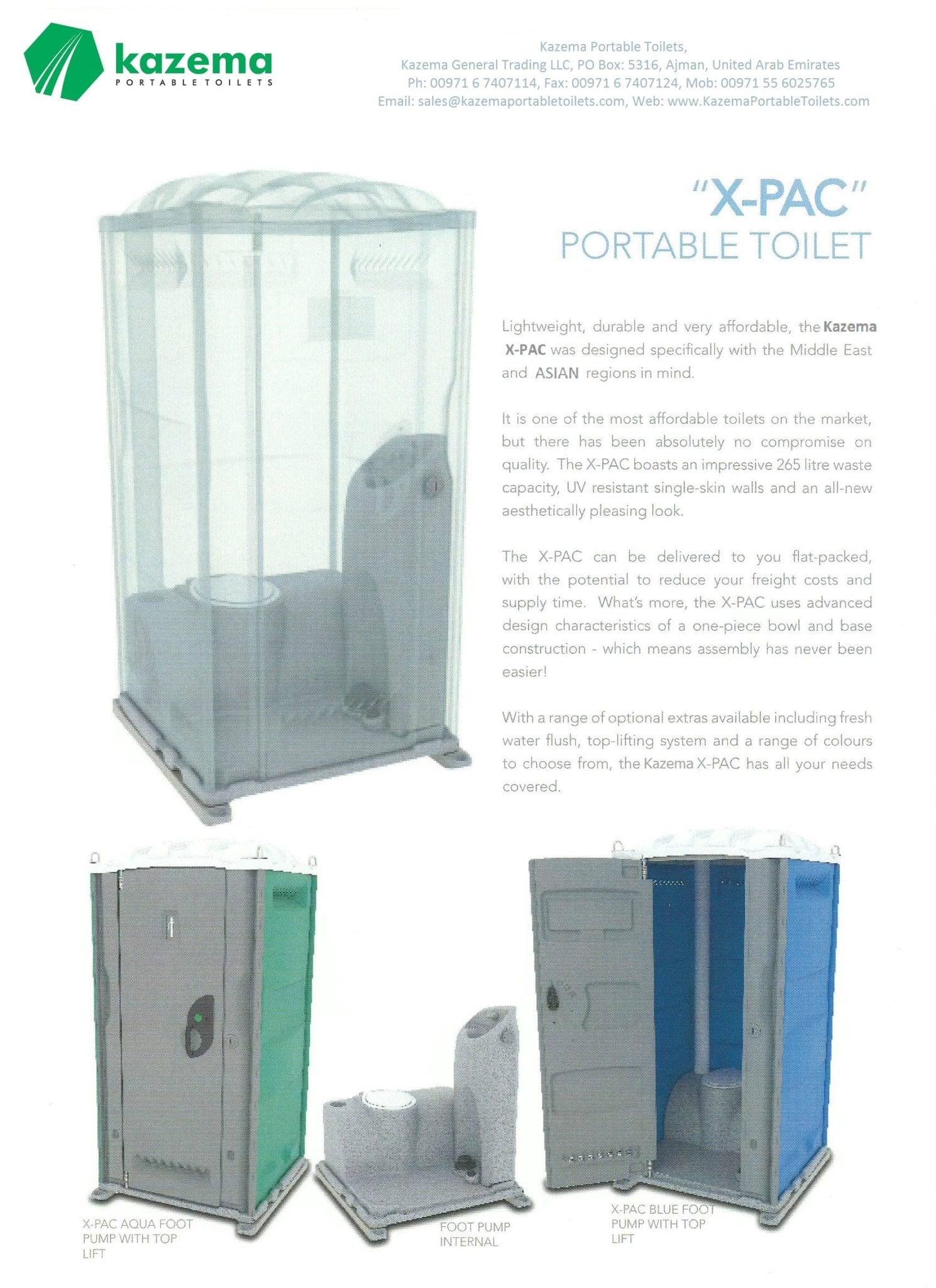 Plastic Toilet With Flush And Wash Dubai, UAE Kazema Portable