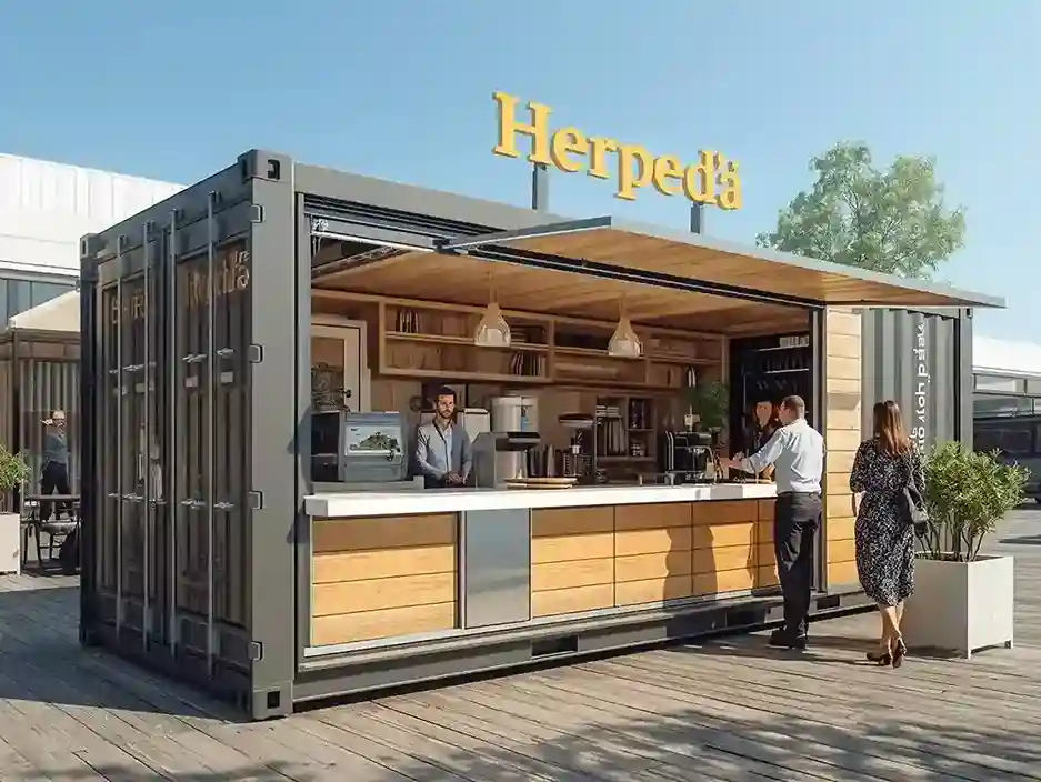 Shipping Container to Portable Cafe