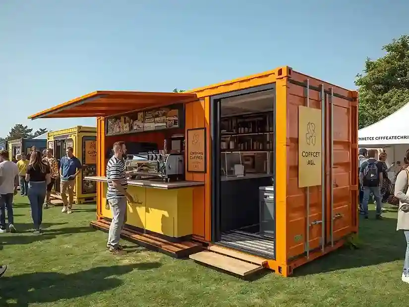 Shipping Container to Portable Cafe