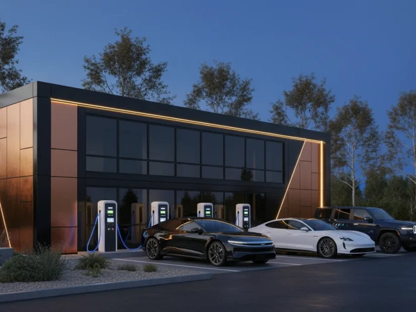 Brown Charging Porta Cabin