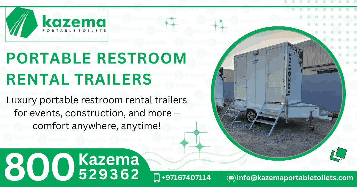 Portable restroom rental trailers